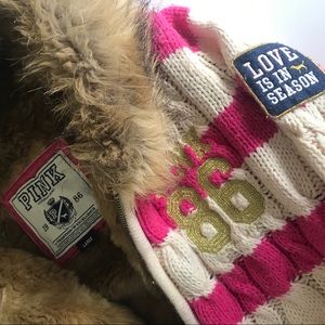 Victoria’s PINK Hooded Faux Fur Lined Sweater